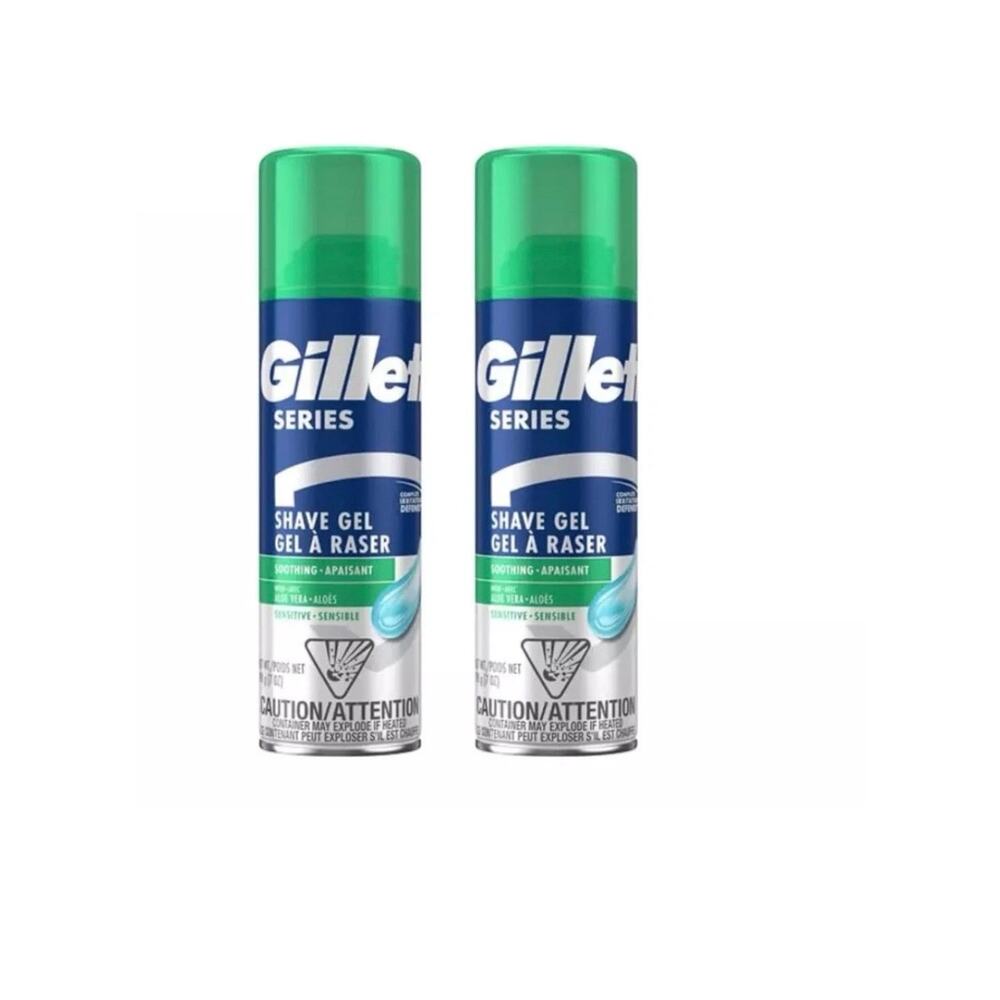 Gillette Series Shave Gel with Aloe Vera, Sensitive Skin 7 oz (Pack of 2) – New